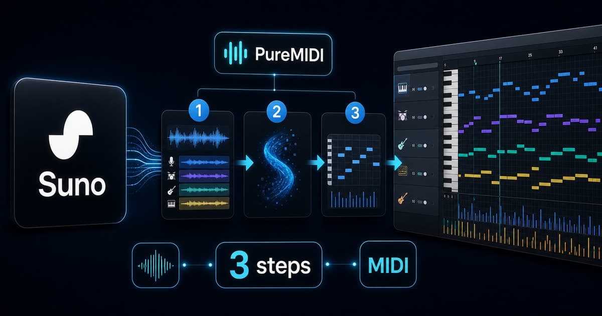 Suno 곡을 DAW 편집 가능한 MIDI로 변환하는 3단계 워크플로
